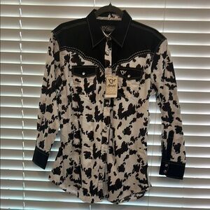 NWT-Women’s Western Cowprint Shirt by Cowboy Hardware.